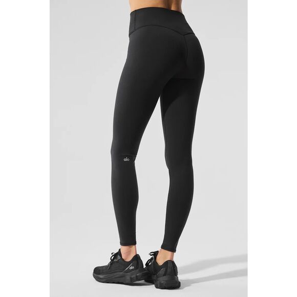 Alo Airbrush Winter Warm High-Waist Nocturne Legging Black Size Large Matte EUC - Picture 1 of 12